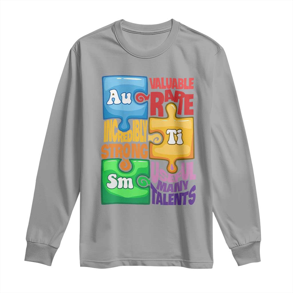Autism Acceptance Support Embrace Neurodiversity Long Sleeve Shirt Puzzle Pieces