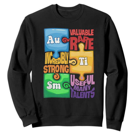 Autism Acceptance Support Embrace Neurodiversity Sweatshirt Puzzle Pieces