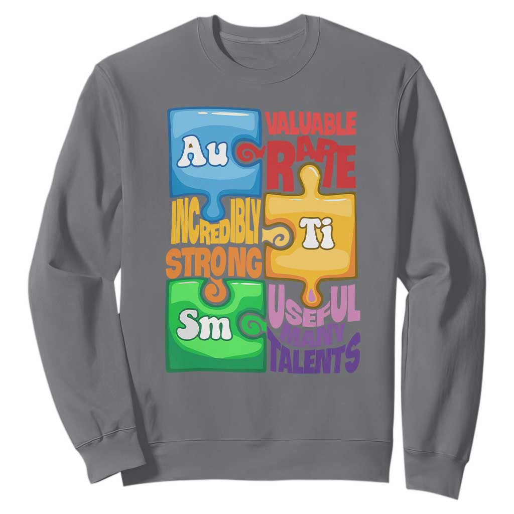 Autism Acceptance Support Embrace Neurodiversity Sweatshirt Puzzle Pieces