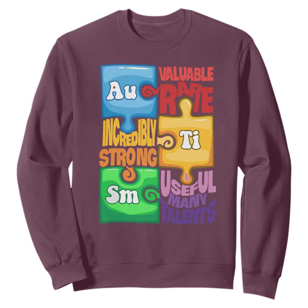 Autism Acceptance Support Embrace Neurodiversity Sweatshirt Puzzle Pieces