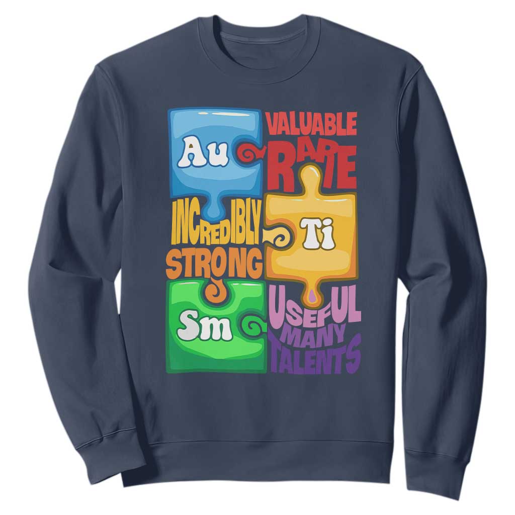 Autism Acceptance Support Embrace Neurodiversity Sweatshirt Puzzle Pieces