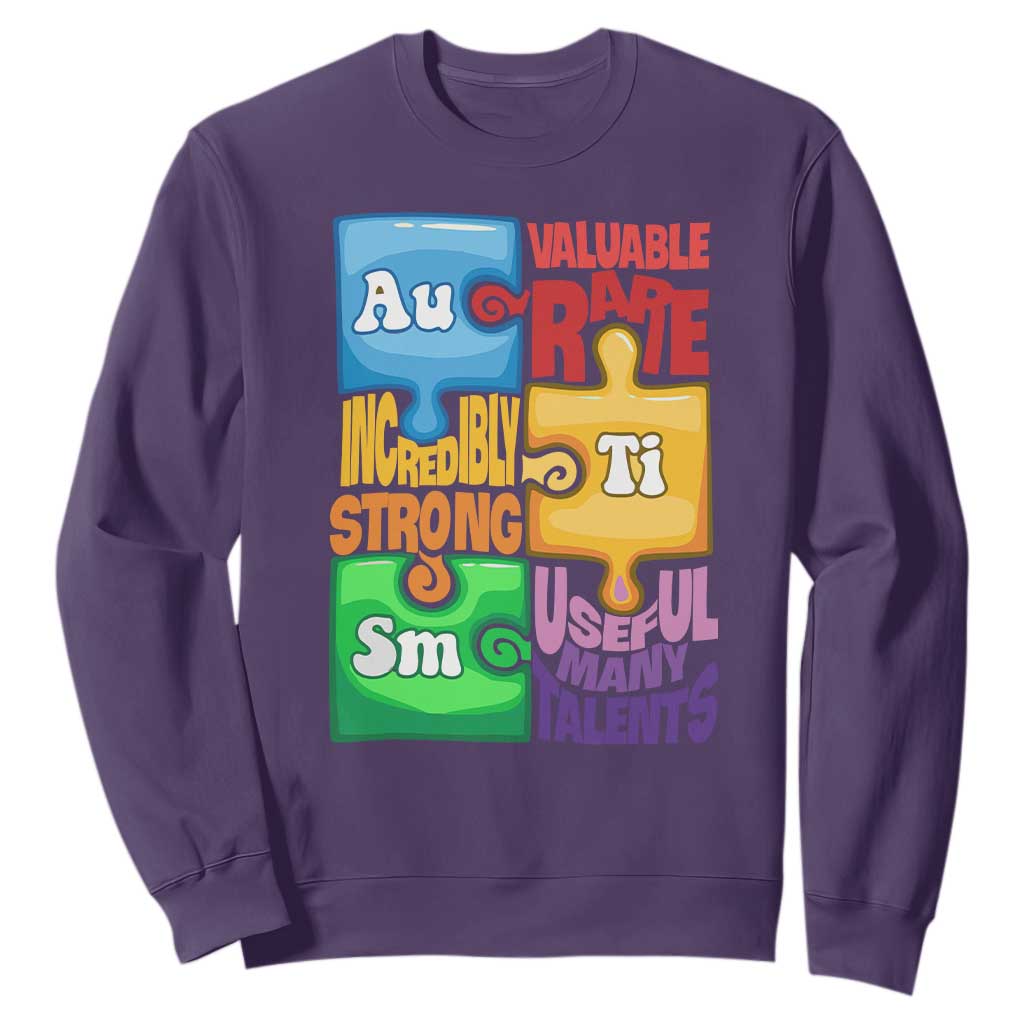 Autism Acceptance Support Embrace Neurodiversity Sweatshirt Puzzle Pieces