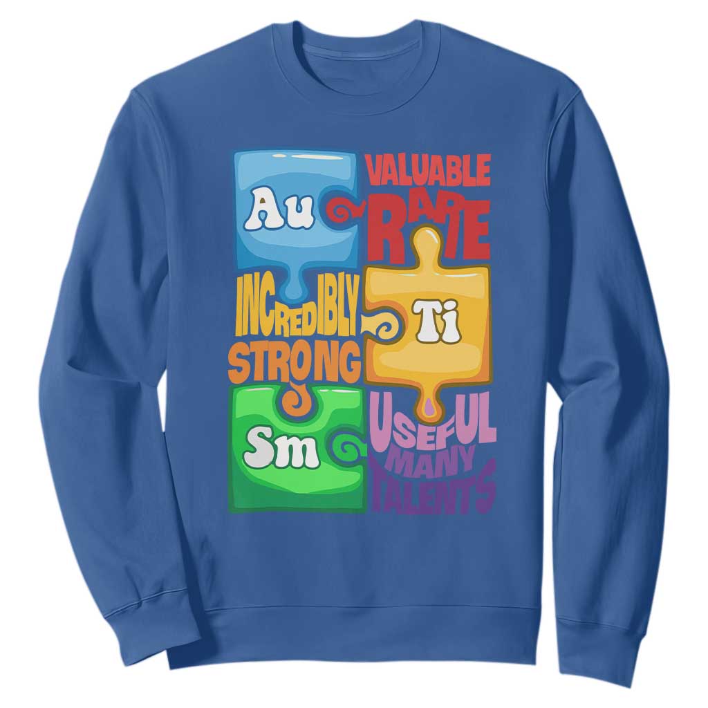 Autism Acceptance Support Embrace Neurodiversity Sweatshirt Puzzle Pieces