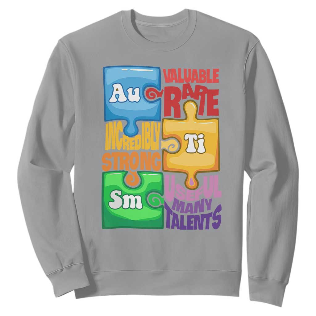 Autism Acceptance Support Embrace Neurodiversity Sweatshirt Puzzle Pieces