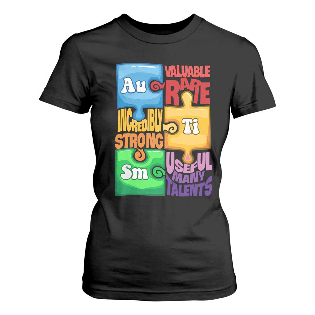 Autism Acceptance Support Embrace Neurodiversity T Shirt For Women Puzzle Pieces