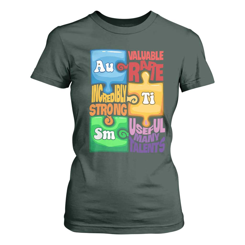 Autism Acceptance Support Embrace Neurodiversity T Shirt For Women Puzzle Pieces