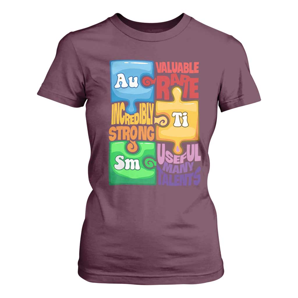 Autism Acceptance Support Embrace Neurodiversity T Shirt For Women Puzzle Pieces