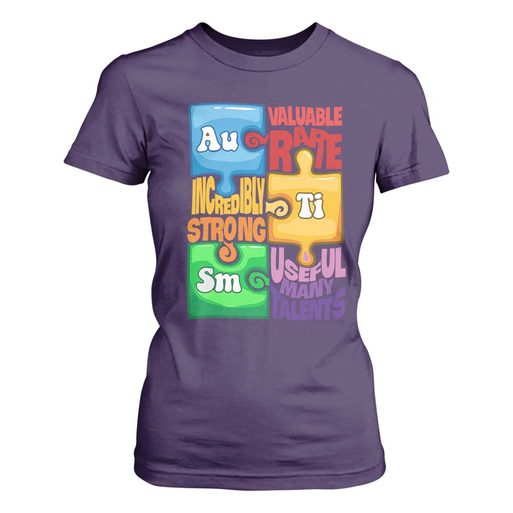 Autism Acceptance Support Embrace Neurodiversity T Shirt For Women Puzzle Pieces