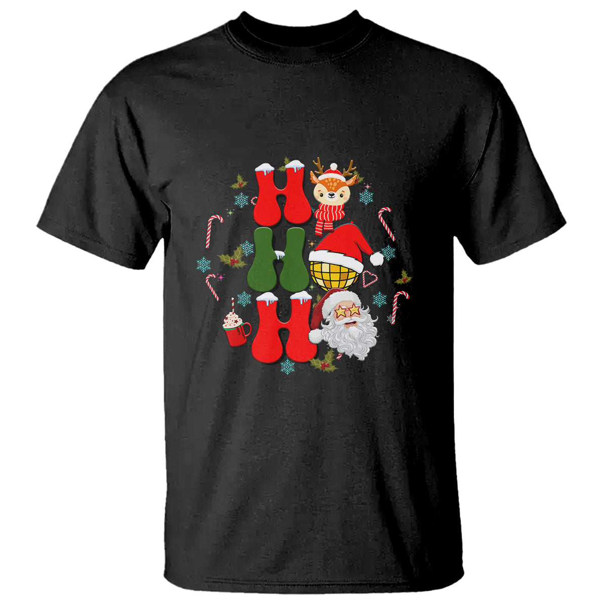retro-groovy-christmas-ho-ho-ho-reindeer-disco-ball-santa-xmas-t-shirt