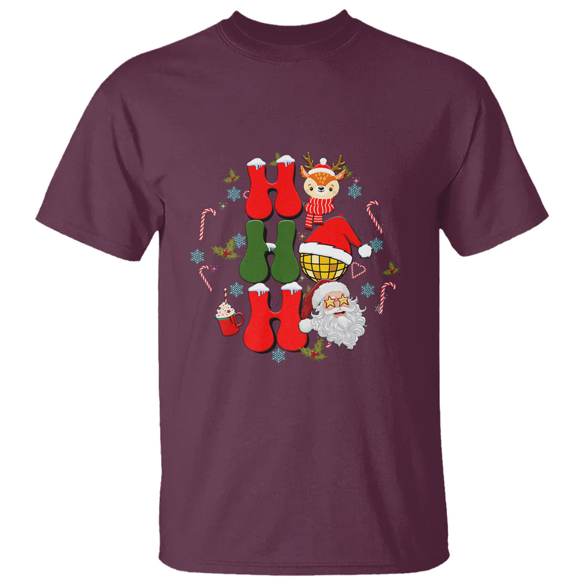 retro-groovy-christmas-ho-ho-ho-reindeer-disco-ball-santa-xmas-t-shirt
