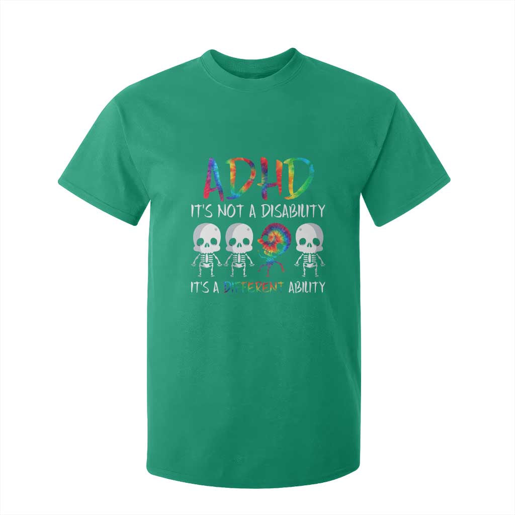 ADHD Support T Shirt For Kid It's Not A Disability It's A Different Ability