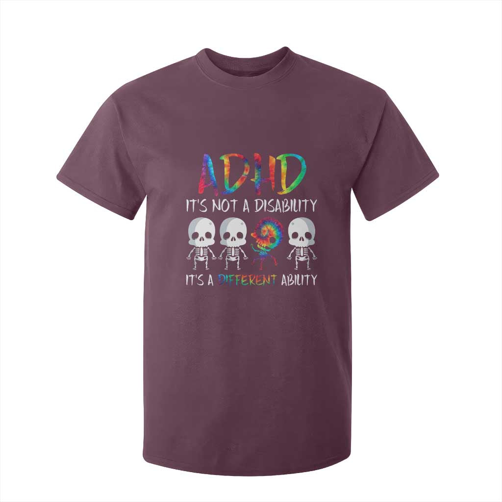 ADHD Support T Shirt For Kid It's Not A Disability It's A Different Ability