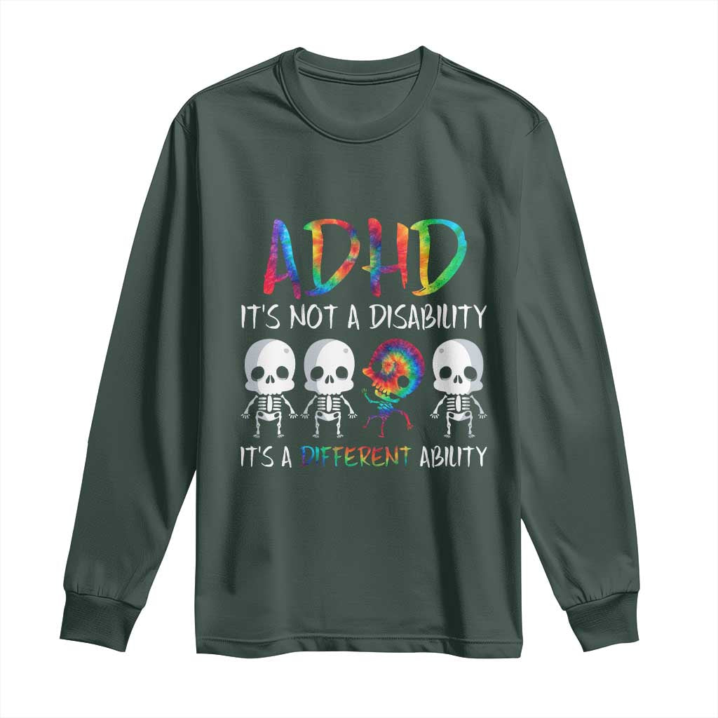 ADHD Support Long Sleeve Shirt It's Not A Disability It's A Different Ability
