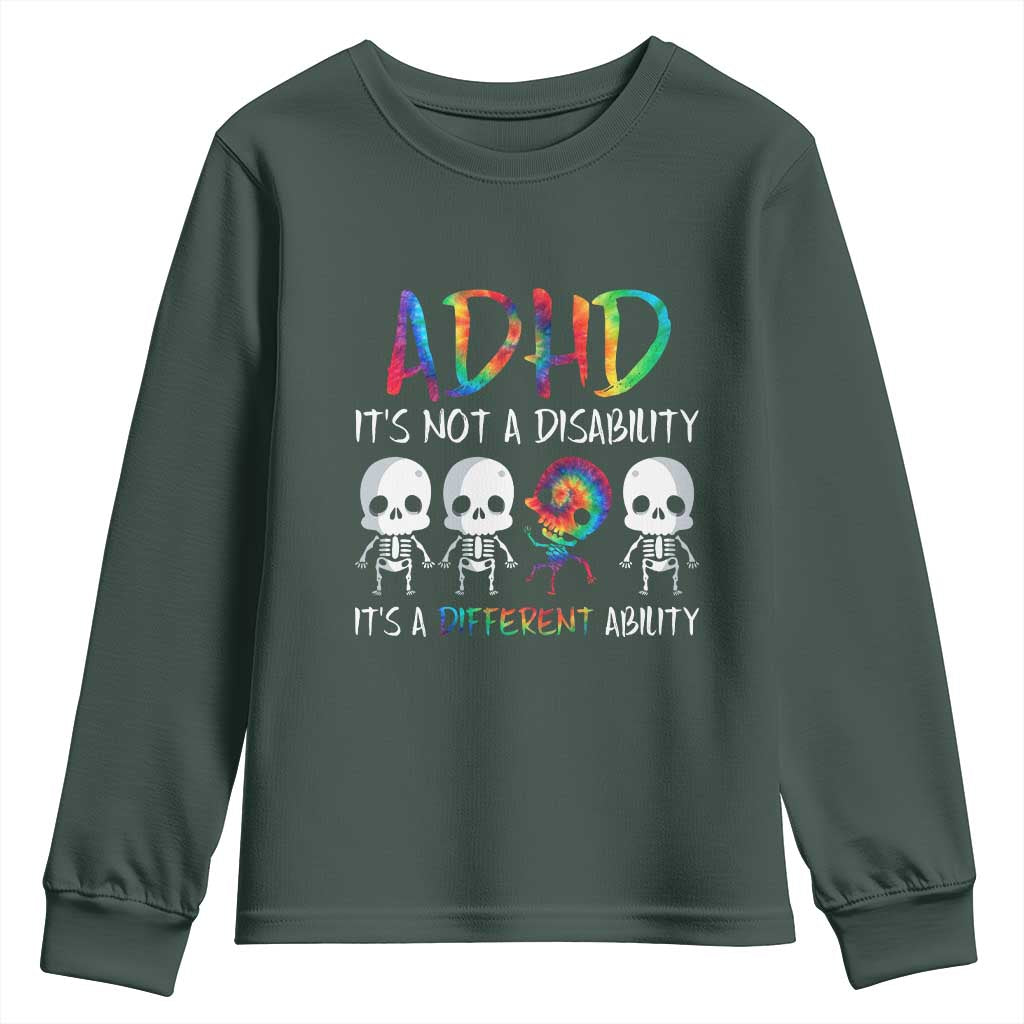 ADHD Support Youth Sweatshirt It's Not A Disability It's A Different Ability
