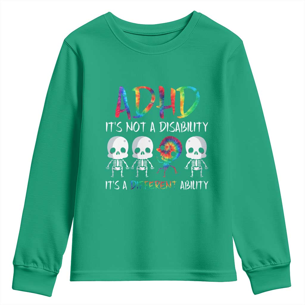 ADHD Support Youth Sweatshirt It's Not A Disability It's A Different Ability
