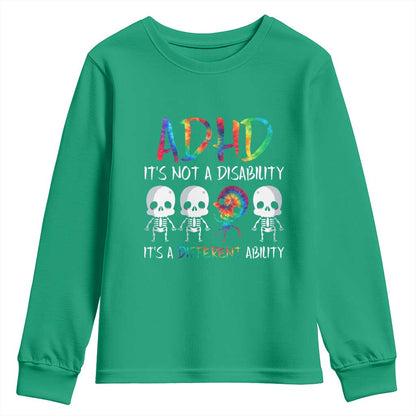 ADHD Support Youth Sweatshirt It's Not A Disability It's A Different Ability