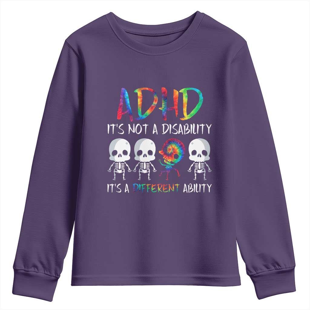 ADHD Support Youth Sweatshirt It's Not A Disability It's A Different Ability
