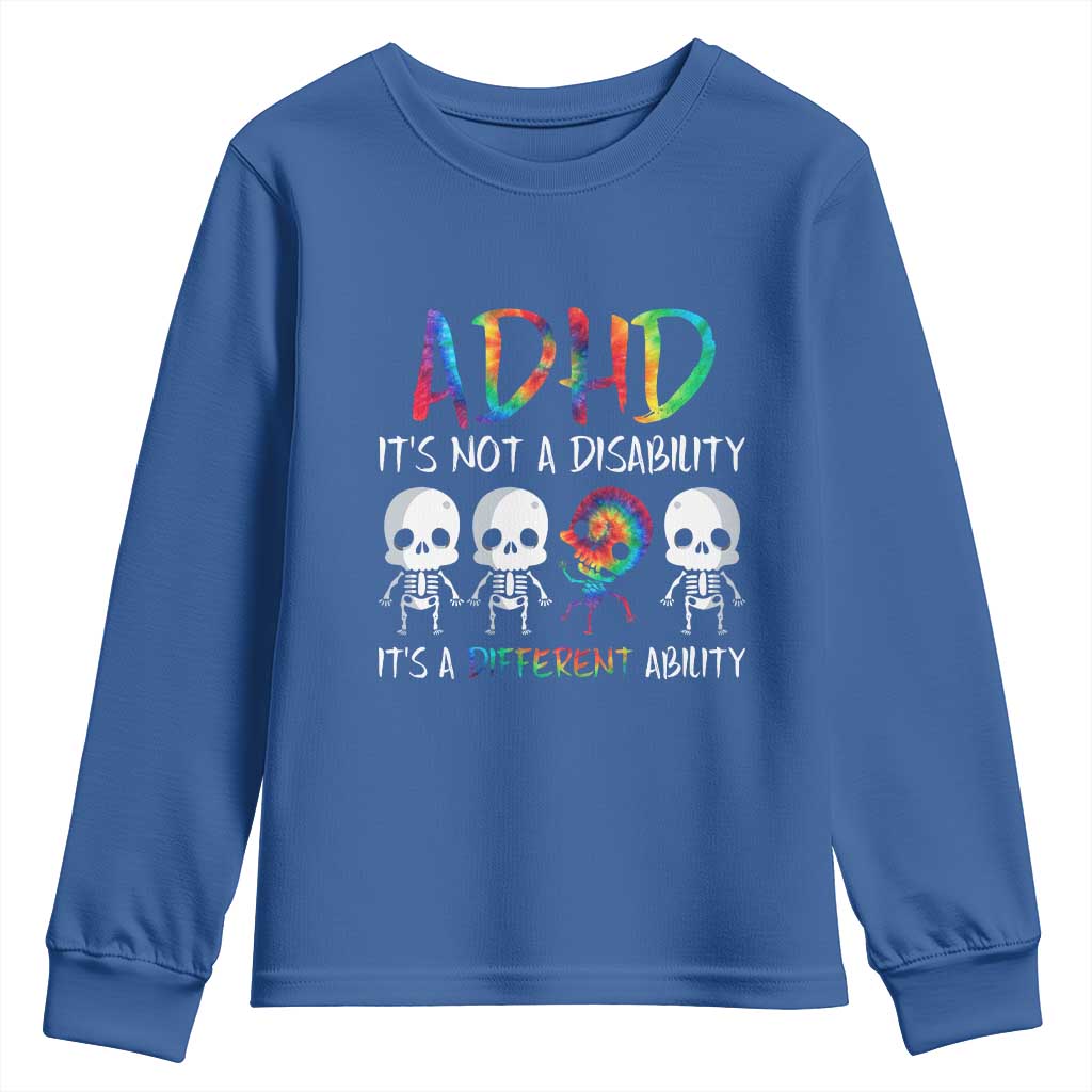ADHD Support Youth Sweatshirt It's Not A Disability It's A Different Ability