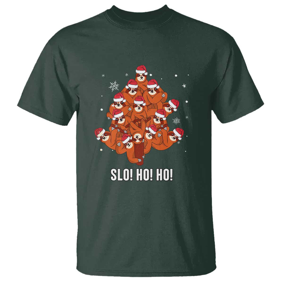 funny-sloth-christmas-tree-t-shirt-slo-ho-ho-ho-santa-hat
