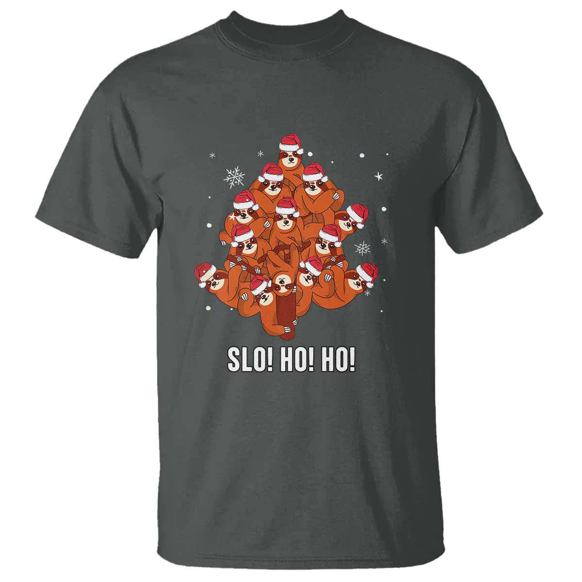 funny-sloth-christmas-tree-t-shirt-slo-ho-ho-ho-santa-hat