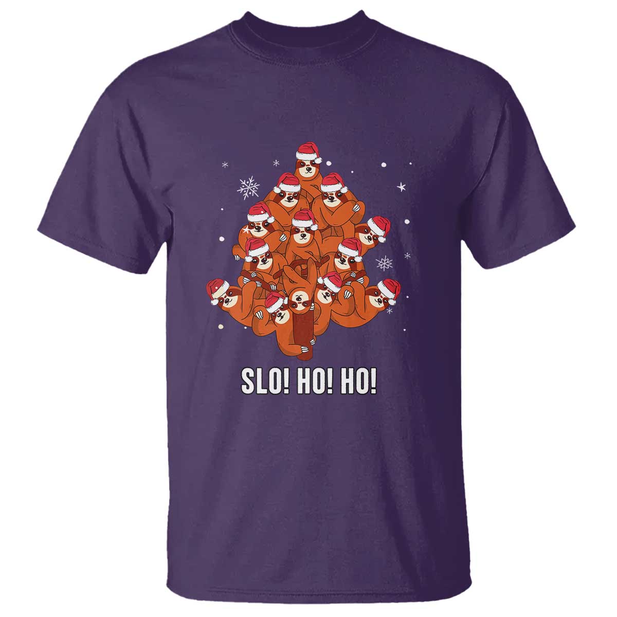 funny-sloth-christmas-tree-t-shirt-slo-ho-ho-ho-santa-hat