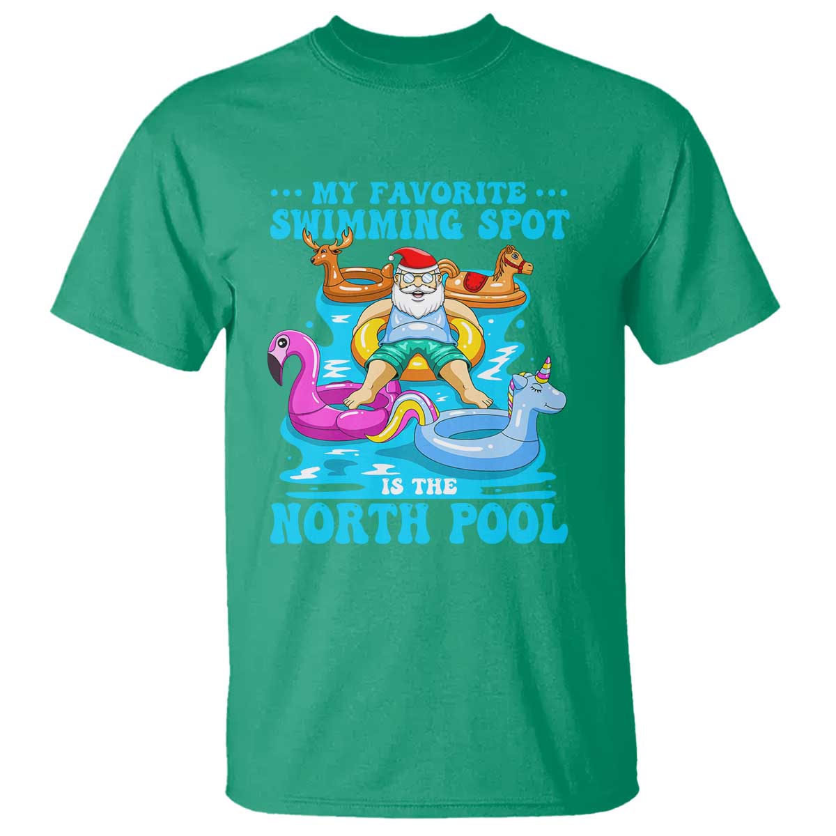 christmas-in-july-relaxing-santa-t-shirt-my-favorite-swimming-spot-is-the-north-pole