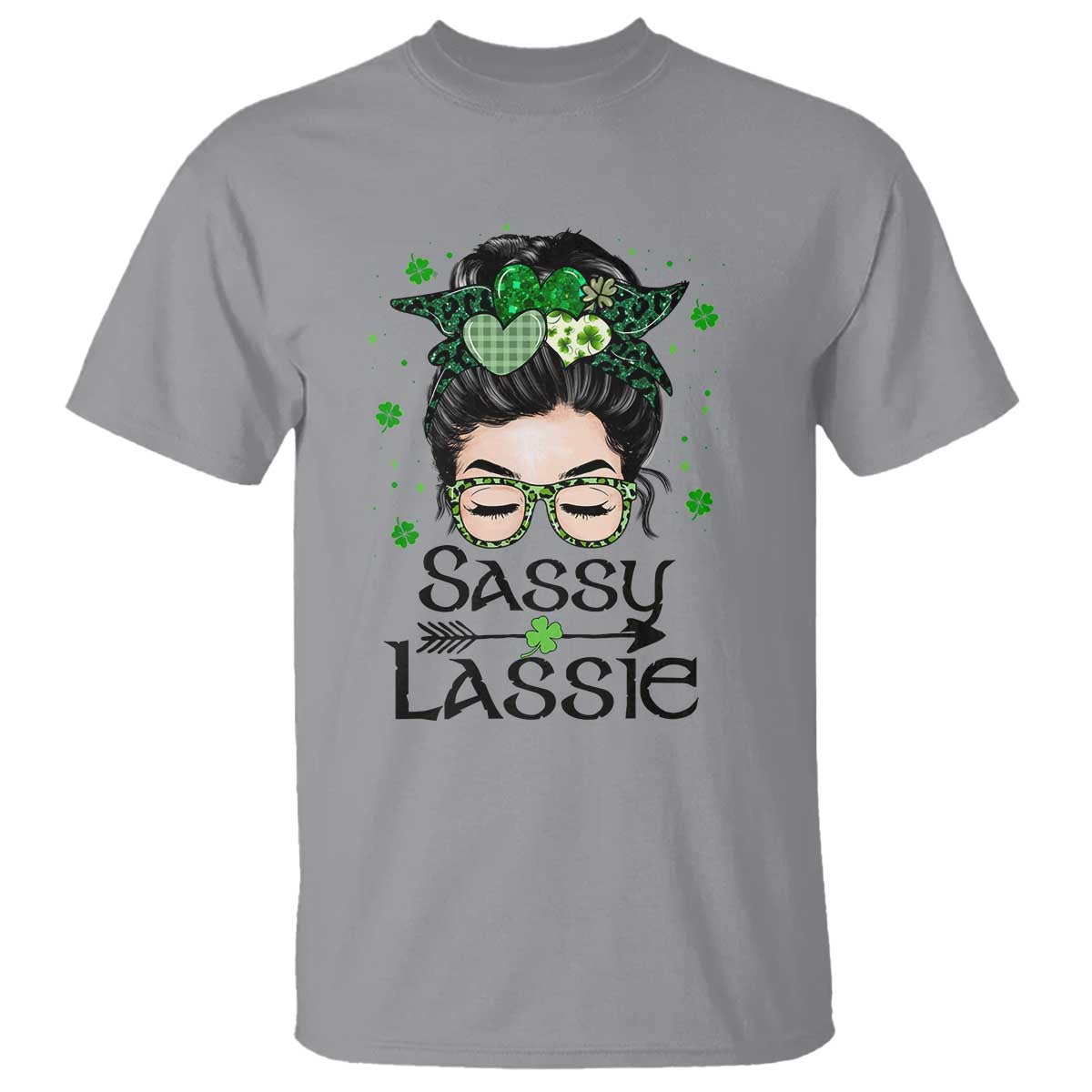 lucky-sassy-lassie-messy-bun-t-shirt-funny-st-patricks-day
