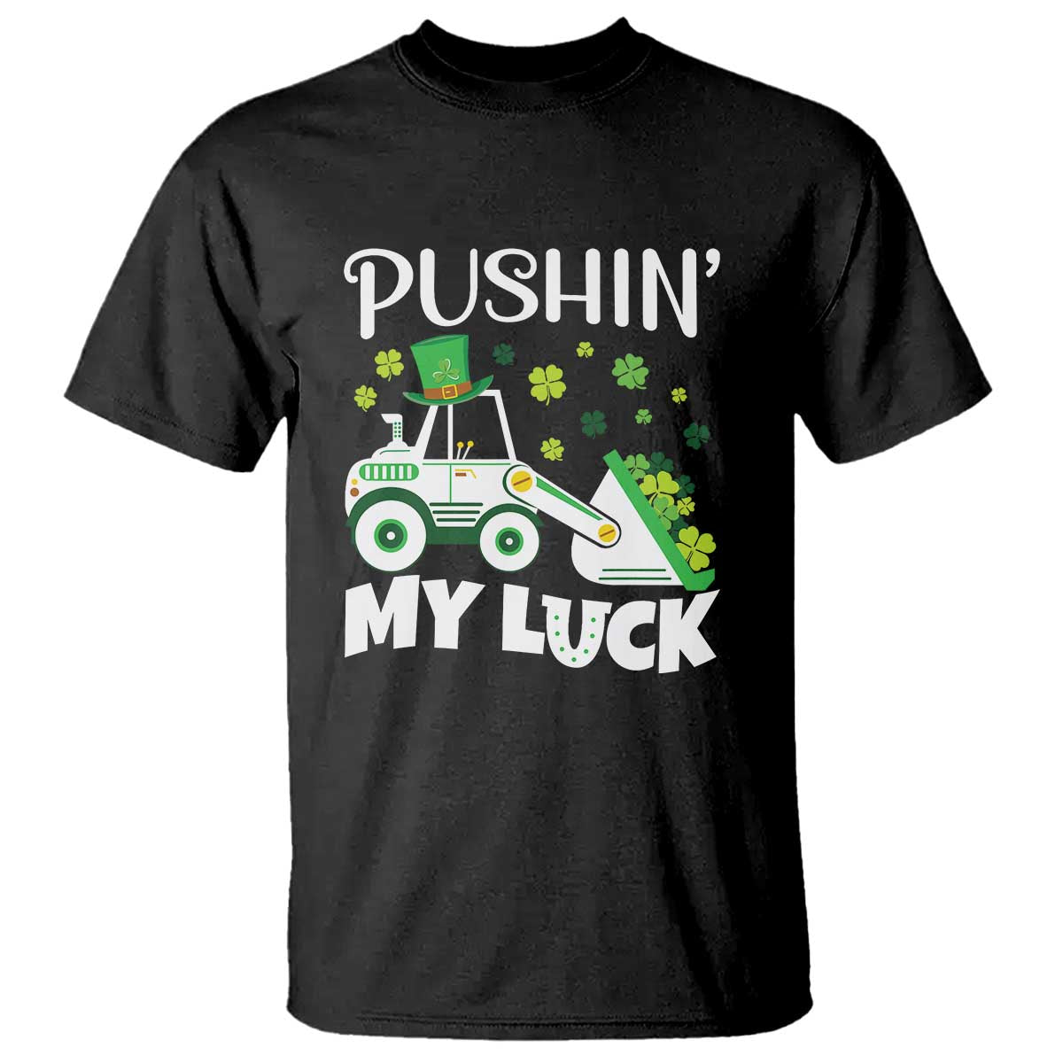 st-patricks-day-boys-truck-t-shirt-pushing-my-luck-tractor-toy-lover