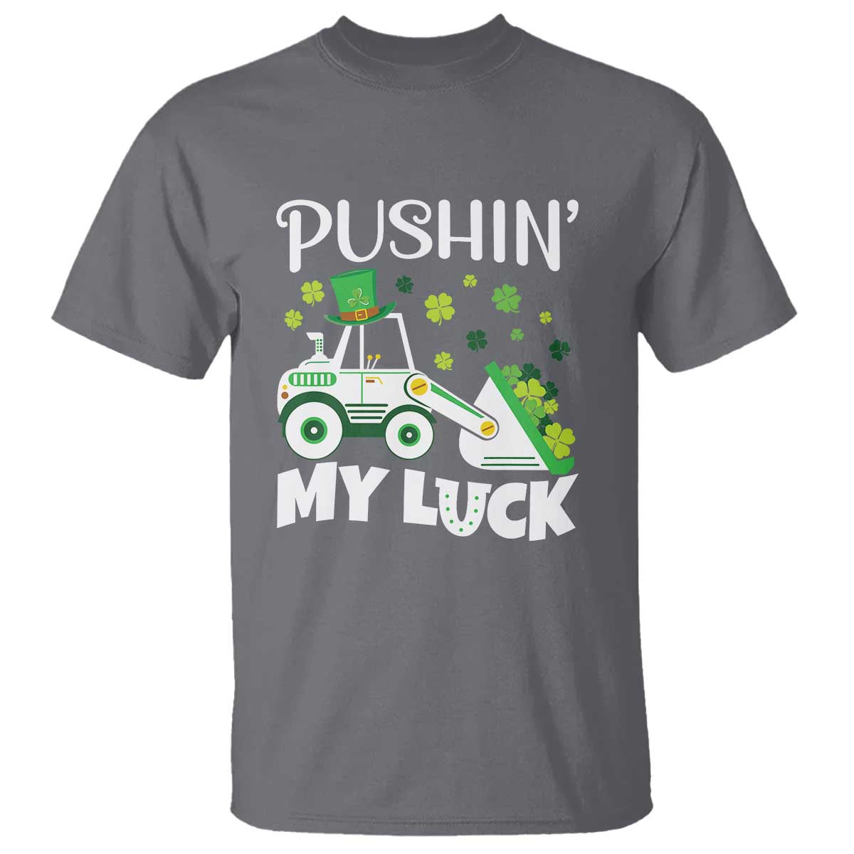 st-patricks-day-boys-truck-t-shirt-pushing-my-luck-tractor-toy-lover
