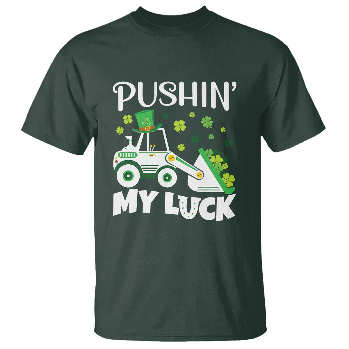 st-patricks-day-boys-truck-t-shirt-pushing-my-luck-tractor-toy-lover