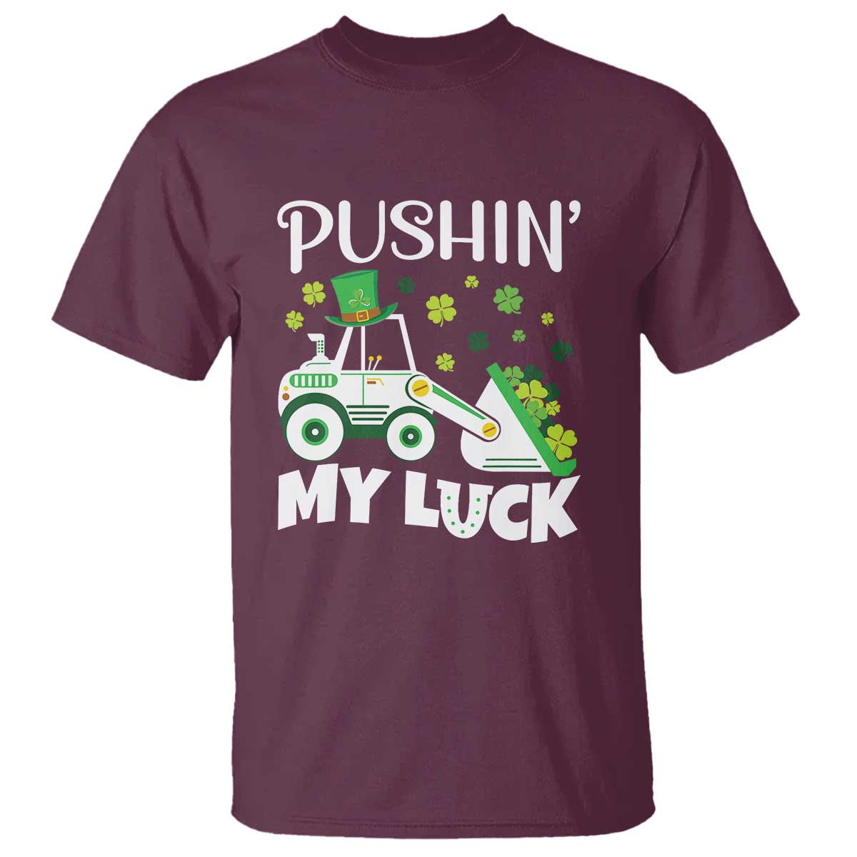 st-patricks-day-boys-truck-t-shirt-pushing-my-luck-tractor-toy-lover