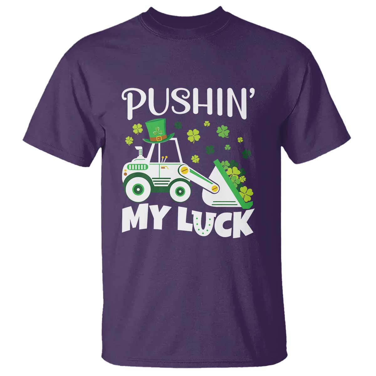 st-patricks-day-boys-truck-t-shirt-pushing-my-luck-tractor-toy-lover