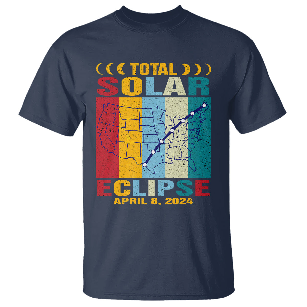 total-solar-eclipse-t-shirt-retro-american-totality-tour-map-april-8-2024
