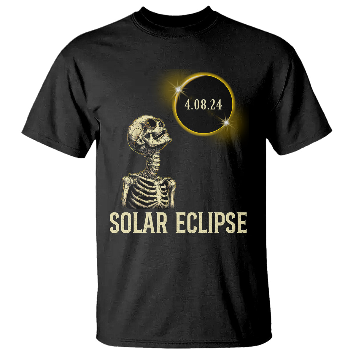 total-solar-eclipse-skeleton-t-shirt-funny-watching-american-totality-april-8-2024-matching