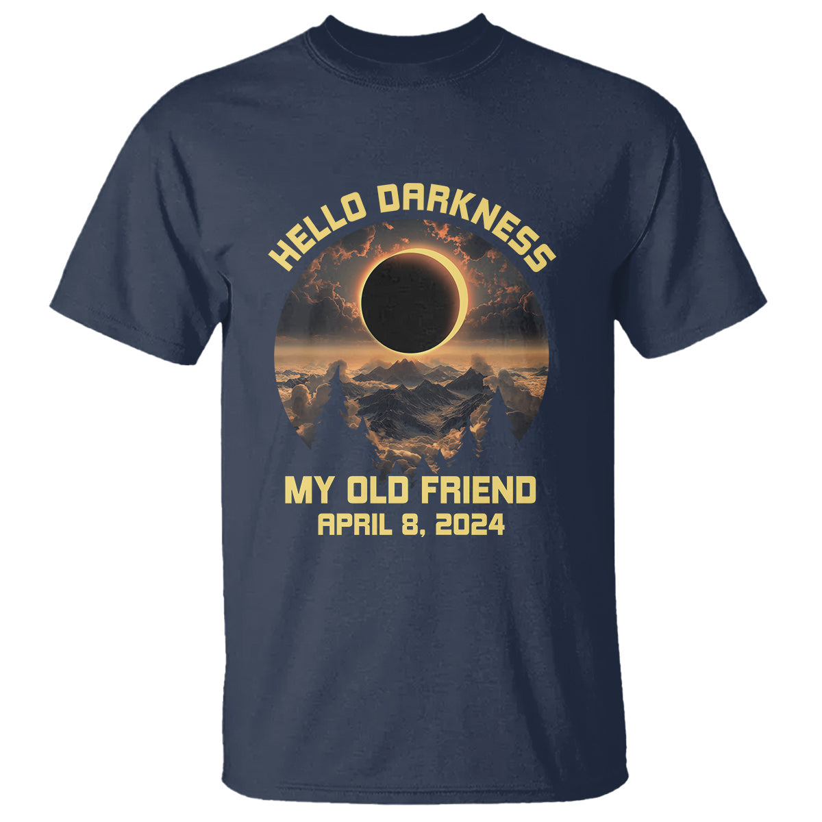 total-solar-eclipse-t-shirt-hello-darkness-my-old-friend-april-8-2024-american-totality