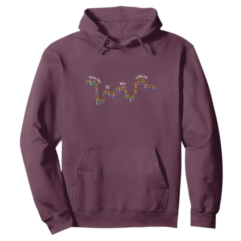 Mental Health Matters Hoodie Healing Is Not Linear Flowers Linears