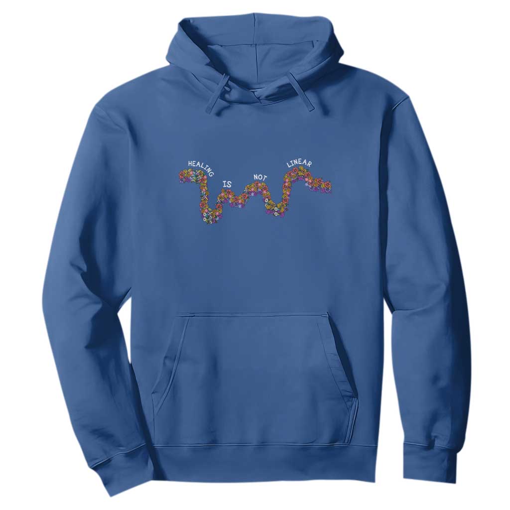 Mental Health Matters Hoodie Healing Is Not Linear Flowers Linears