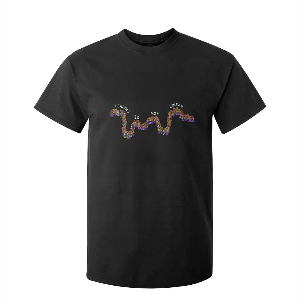 Mental Health Matters T Shirt For Kid Healing Is Not Linear Flowers Linears