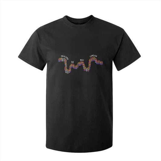 Mental Health Matters T Shirt For Kid Healing Is Not Linear Flowers Linears