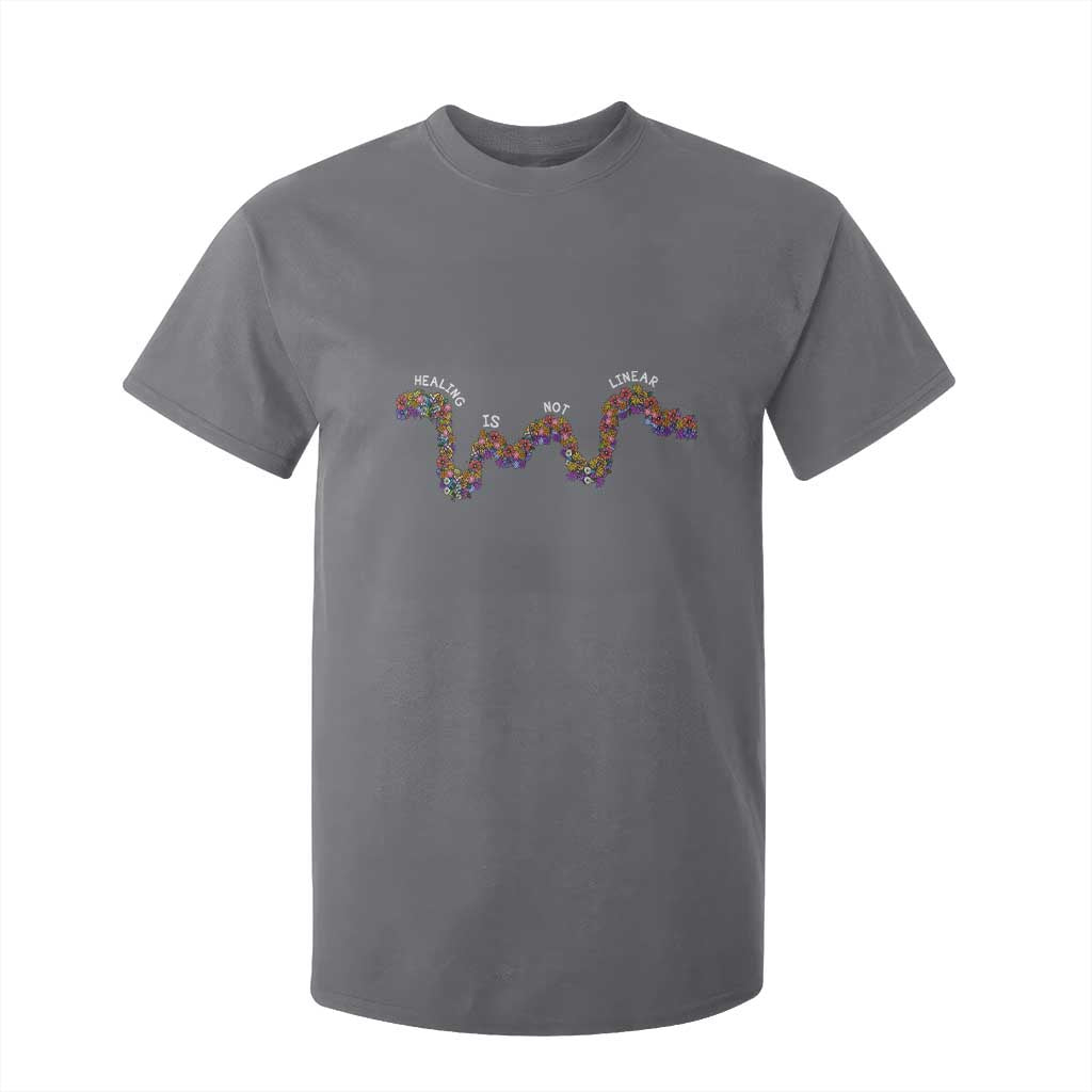 Mental Health Matters T Shirt For Kid Healing Is Not Linear Flowers Linears