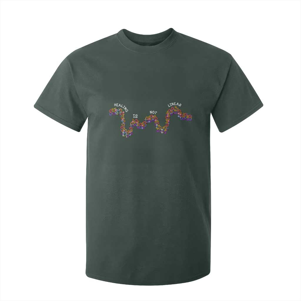 Mental Health Matters T Shirt For Kid Healing Is Not Linear Flowers Linears