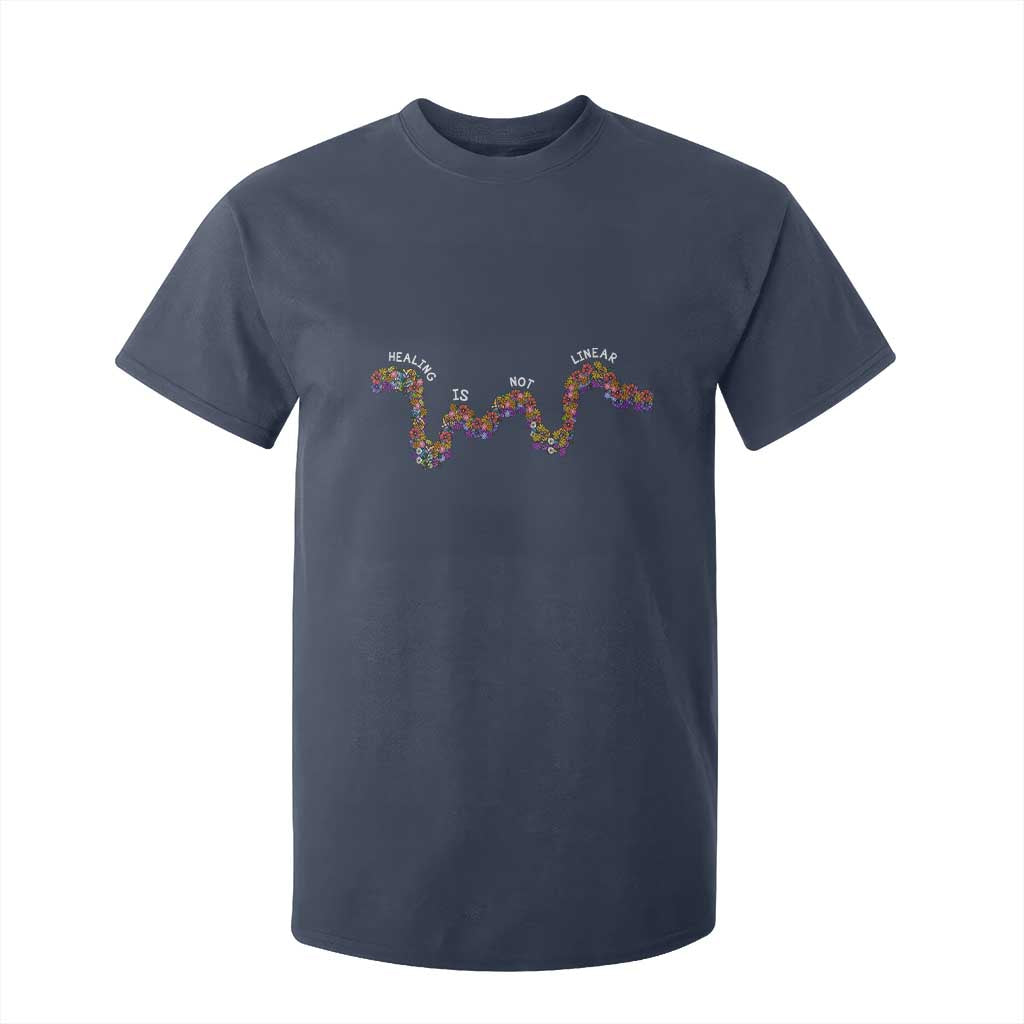 Mental Health Matters T Shirt For Kid Healing Is Not Linear Flowers Linears