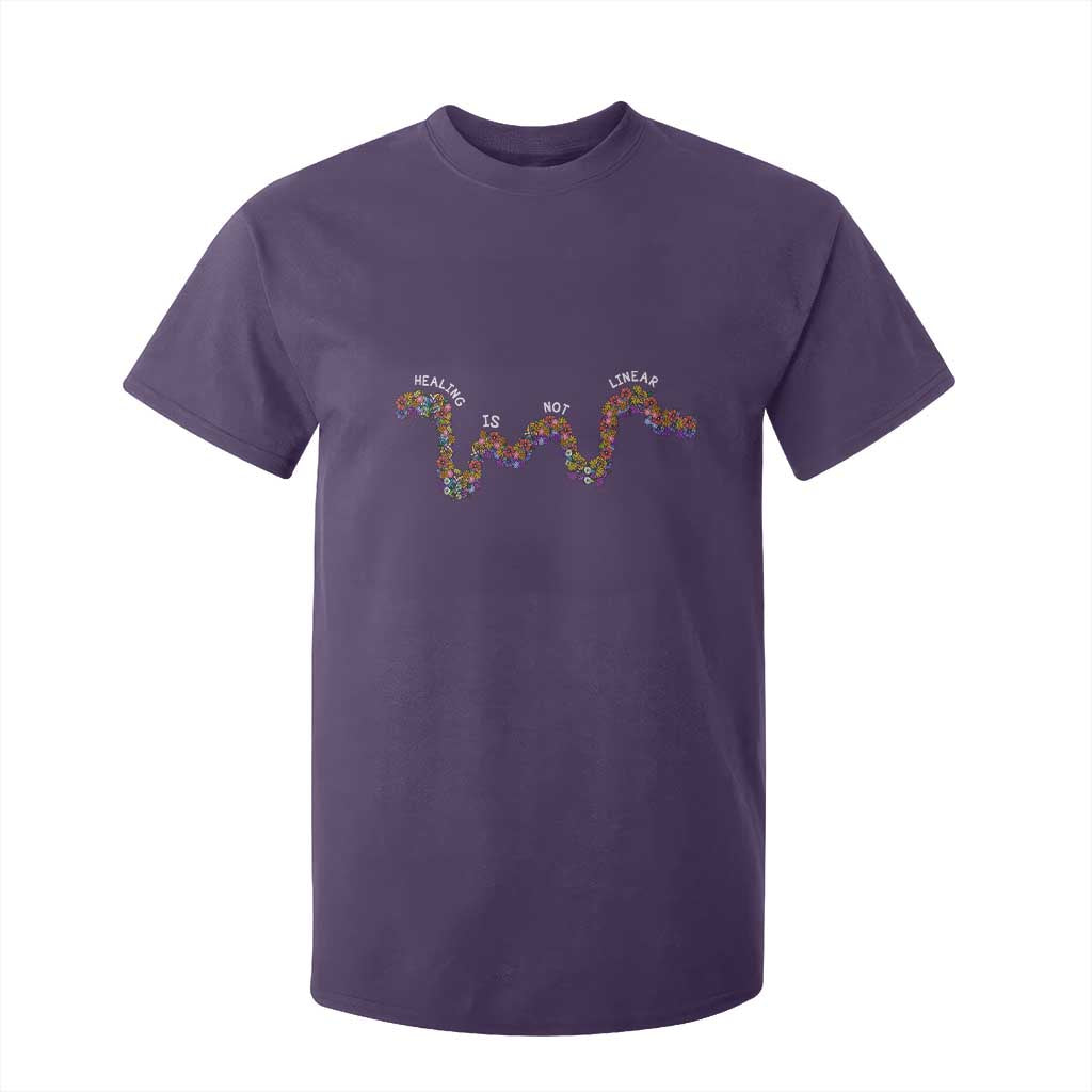 Mental Health Matters T Shirt For Kid Healing Is Not Linear Flowers Linears
