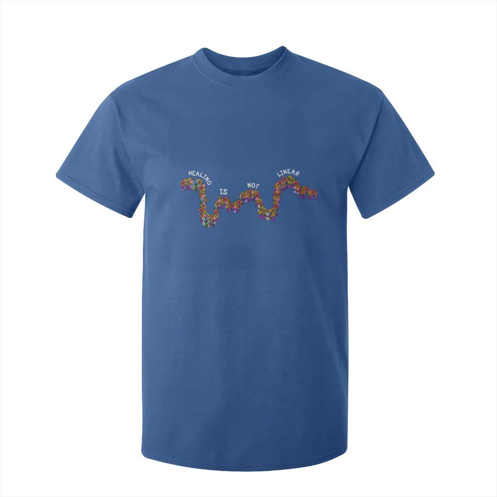 Mental Health Matters T Shirt For Kid Healing Is Not Linear Flowers Linears