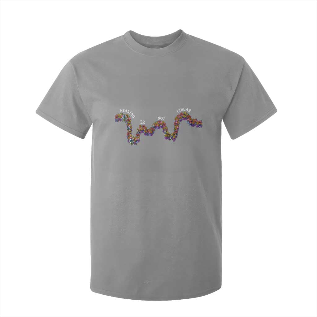 Mental Health Matters T Shirt For Kid Healing Is Not Linear Flowers Linears