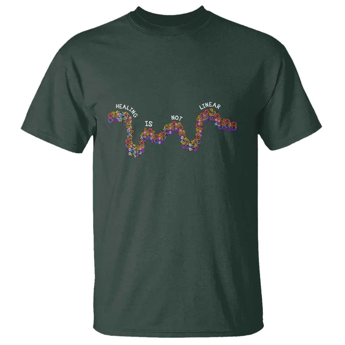Mental Health Matters T Shirt Healing Is Not Linear Flowers Linears