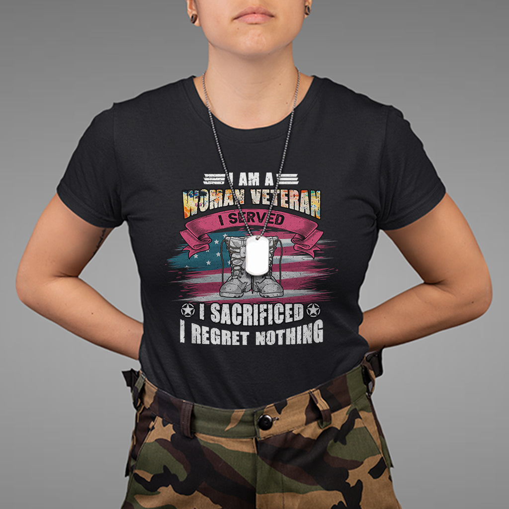 female-veteran-t-shirt-i-am-a-woman-veteran-i-served-i-sacrificed-i-regret-nothing-american-flag-combat-boots