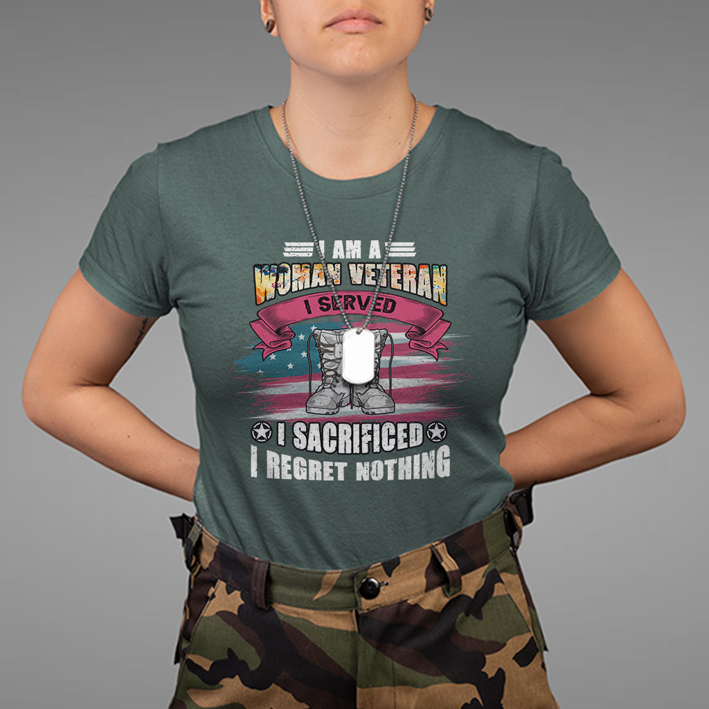 female-veteran-t-shirt-i-am-a-woman-veteran-i-served-i-sacrificed-i-regret-nothing-american-flag-combat-boots