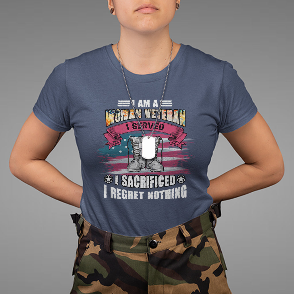 female-veteran-t-shirt-i-am-a-woman-veteran-i-served-i-sacrificed-i-regret-nothing-american-flag-combat-boots