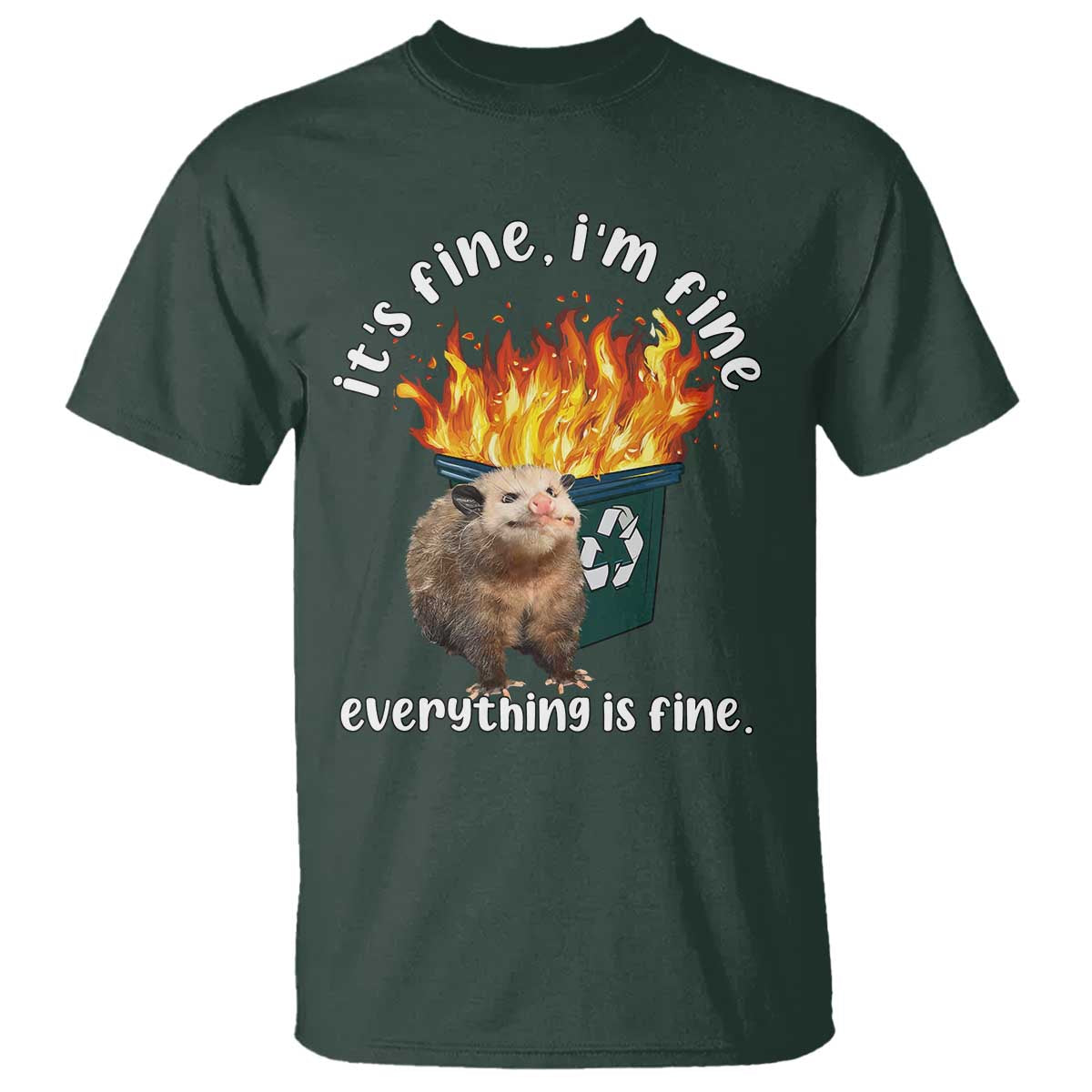 funny-opossum-meme-t-shirt-its-fine-im-fine-everything-is-fine-dumpster-fire